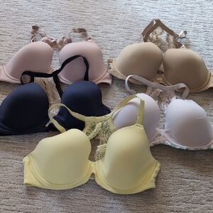 36D EMBRACEABLE 5 Soma Women Lace Racerback Bra Yellow Black Cream Tan Navy Pink